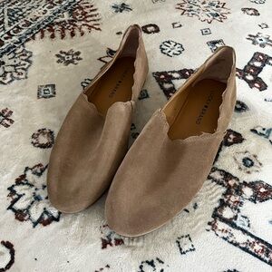 Lucky Brand Beige Suede Slip-Ons